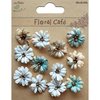 Little Birdie Crafts - Floral Cafe Collection - Printed Petite Daisies - Blue