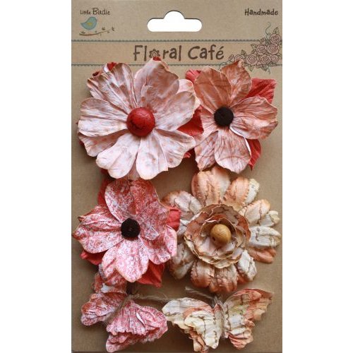 Little Birdie Crafts - Floral Cafe Collection - Printed Paris Petals - Red