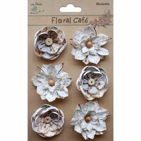 Little Birdie Crafts - Floral Cafe Collection - Printed Linz Petals - Grey