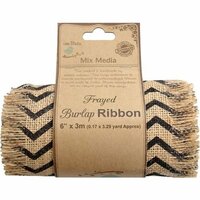 Little Birdie Crafts - Mix Media Collection - Burlap Ribbon - Chevron - 6 Inch