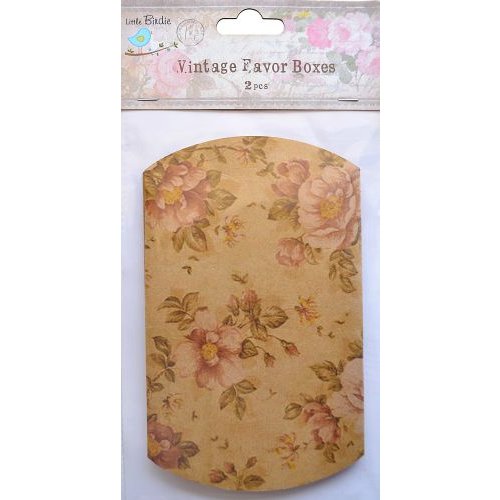 Little Birdie Crafts - Vintage Floral Collection - Gift Box - Pillow - Large