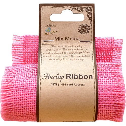 Little Birdie Crafts - Mix Media Collection - Burlap Ribbon - Light Pink