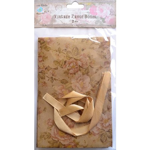 Little Birdie Crafts - Vintage Floral Collection - Gift Box - Goodie Bag - Large