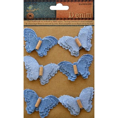 Little Birdie Crafts - Denim Collection - Beaded Butterflies