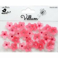 Little Birdie Crafts - Vellum Elements Collection - Jeweled Florettes - Misty Rose