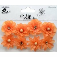 Little Birdie Crafts - Vellum Elements Collection - Serenade Blooms - Sunset Orange