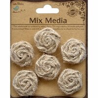 Little Birdie Crafts - Mix Media Collection - Jute Twine Roses - Natural