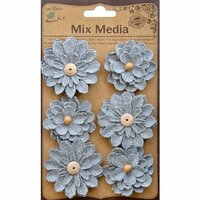 Little Birdie Crafts - Mix Media Collection - Canvas Thin Daisies - Galvanized