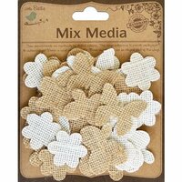 Little Birdie Crafts - Mix Media Collection - Burlap Blooms and Butterflies - Natural and Cream