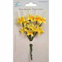 Little Birdie Crafts - Handmade Creation Collection - Stemmed Lily Flower - Yellows