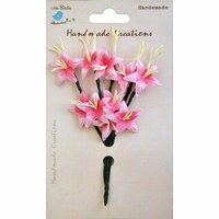 Little Birdie Crafts - Handmade Creation Collection - Stemmed Lily Flower - Pinks