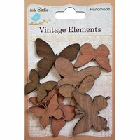 Little Birdie Crafts - Vintage Elements Collection - Walnut Butterflies