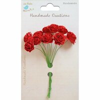 Little Birdie Crafts - Handmade Creation Collection - Open Rose - Red