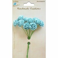 Little Birdie Crafts - Handmade Creation Collection - Open Rose - Blue