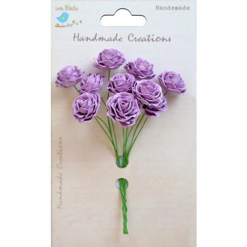 Little Birdie Crafts - Handmade Creation Collection - Open Rose - Purple