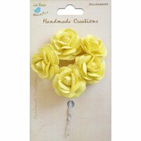 Little Birdie Crafts - Handmade Creation Collection - Open Rose - Yellow