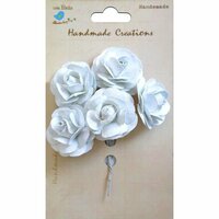 Little Birdie Crafts - Handmade Creation Collection - Open Rose - White