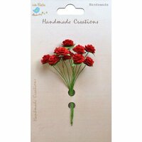 Little Birdie Crafts - Handmade Creation Collection - Open Rose - Red