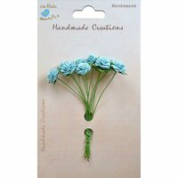 Little Birdie Crafts - Handmade Creation Collection - Open Rose - Blue