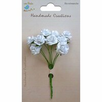 Little Birdie Crafts - Handmade Creation Collection - Open Rose - White