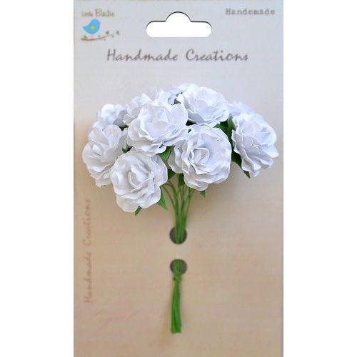 Little Birdie Crafts - Handmade Creation Collection - Curly Rose - White