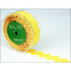 May Arts - Designer Ribbon - Grosgrain Ric Rac - Yellow - 30 Yards