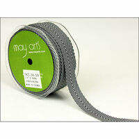 May Arts - Designer Ribbon - Twill Stripes - Black - 30 Yards