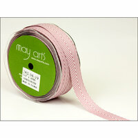 May Arts - Designer Ribbon - Twill Stripes - Mauve - 30 Yards