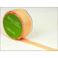 May Arts - Designer Ribbon - Twill Stripes - Orange - 30 Yards
