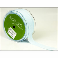 May Arts - Designer Ribbon - Twill Stripes - Light Blue - 30 Yards