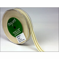 May Arts - Designer Ribbon - Organic Cotton with Stripes - Natural - 30 Yards