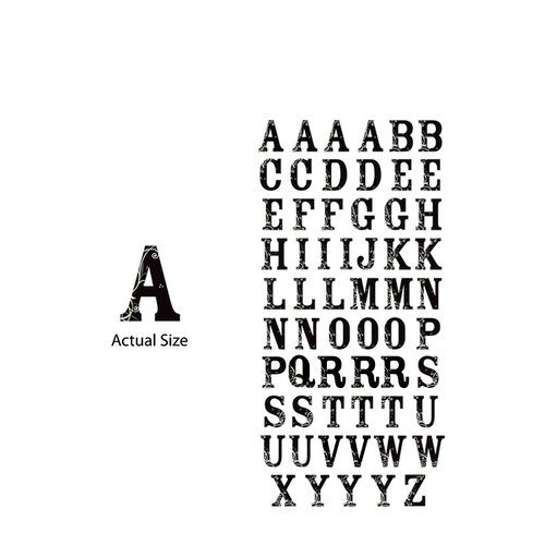 Momenta - Chipboard Stickers - Small - Serif Alphabet - Black