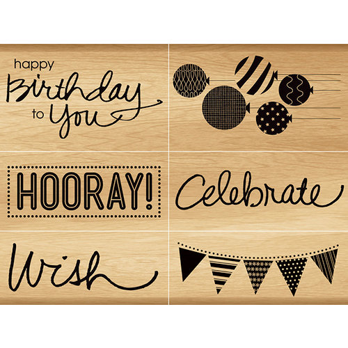Momenta - Wood Mounted Stamps - Happy Birthday