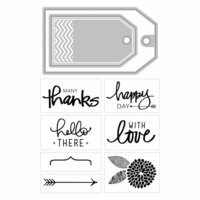 Art-C - Die and Clear Acrylic Stamp Set - Love, Hello, Thanks