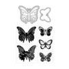Art-C - Die and Clear Acrylic Stamp Set - Butterflies