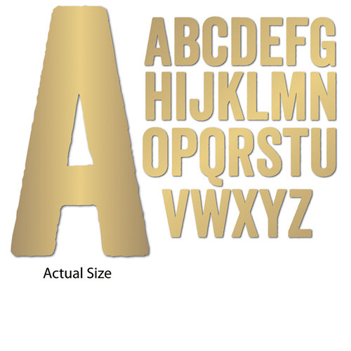 Momenta - Chipboard Stickers with Foil Accents - Extra Large - Sans Serif Alphabet - Gold