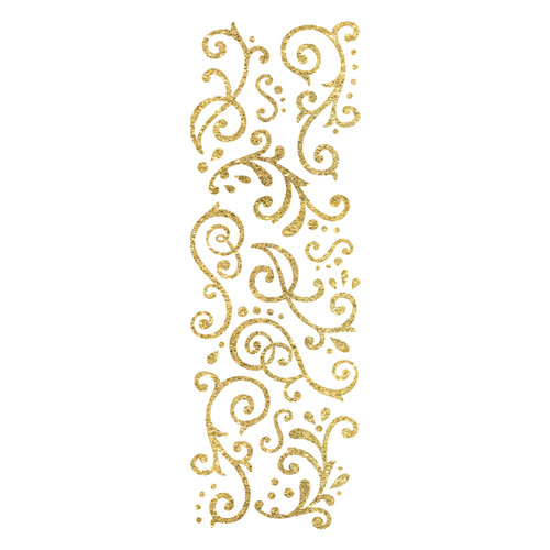 Momenta - Glitter Stickers - Flourishes - Gold