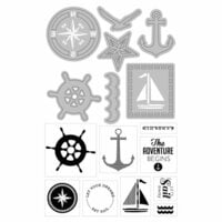 Art-C - Die and Clear Acrylic Stamp Set - Nautical