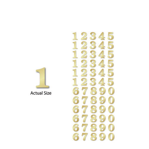 Momenta - Chipboard Stickers with Foil Accents - Small - Serif Numbers - Gold