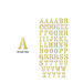 Momenta - Chipboard Stickers with Foil Accents - Serif Alphabet - Gold - 60 Pieces