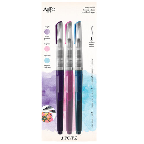 Art-C - Pre-Filled Waterbrushes - Purple, Magenta, Light Blue