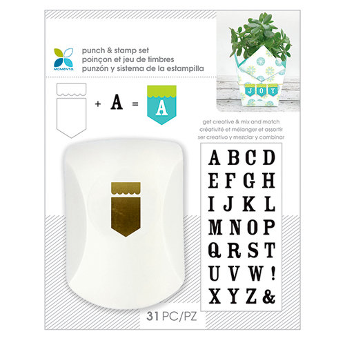 Momenta - Punch and Clear Acrylic Stamp Sets - Banner and Serif Alphabet
