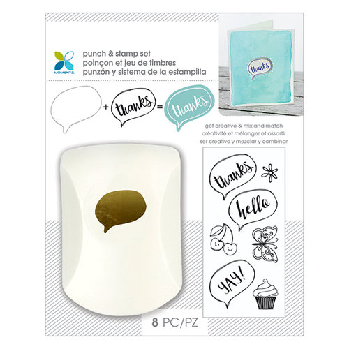Momenta - Punch and Clear Acrylic Stamp Sets - Thanks