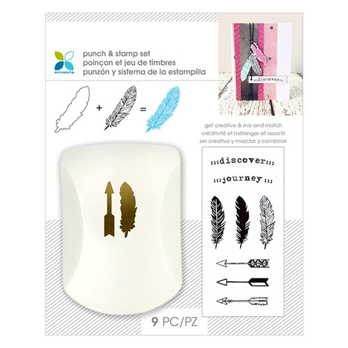 Momenta - Punch and Clear Acrylic Stamp Sets - Feathers