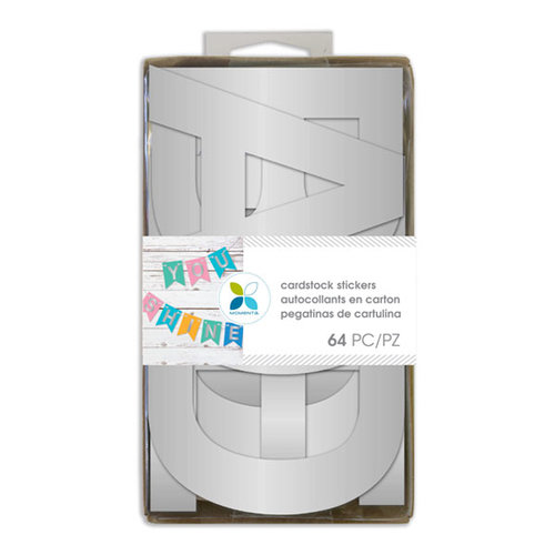 Momenta - Cardstock Stickers - 4 Inches - Alphabet - Sans Serif - Silver Foil