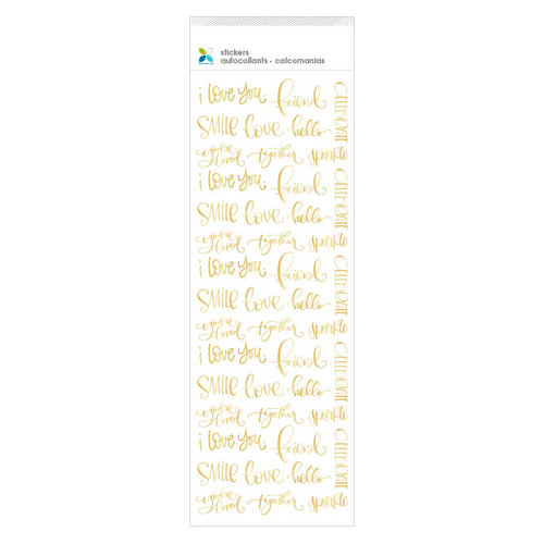 Momenta - Cardstock Stickers - Confetti Words - Bouncing I Love You - Gold