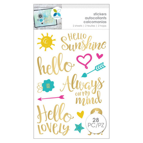 Momenta - Cardstock Stickers - Hello Sunshine - Gold Foil