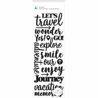 Momenta - Puffy Stickers - Let's Travel Wonder Explore - Black