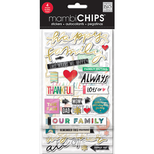 Me and My Big Ideas - MAMBI Sticks - Chipboard Stickers - Happy Family
