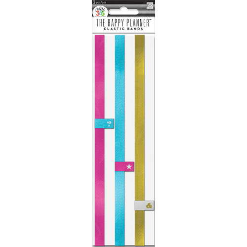 Me and My Big Ideas - Create 365 Collection - Elastic Bands - Trendsetter Pink, Teal, Gold